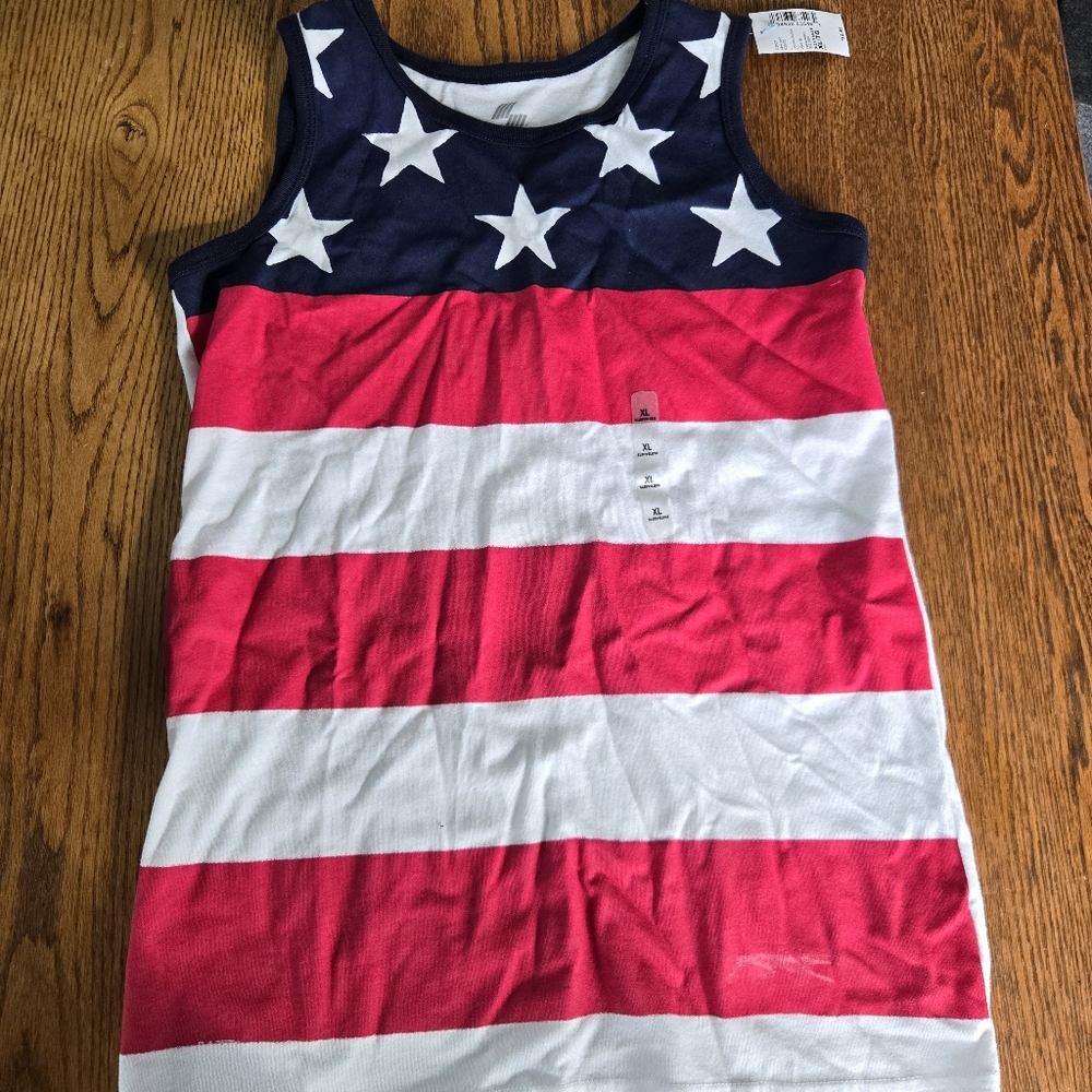 Children's Place American Flag Boys Tank Top Red White Blue Size XL